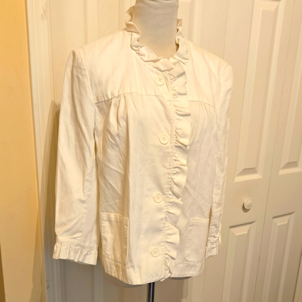 NWT GREAT PLAINS White Jacket Sz L **FLAW**
